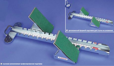 Колодка стартовая соревновательная алюминиевая, с удлинёнными упорами для ног Polanik PBS15-03-W