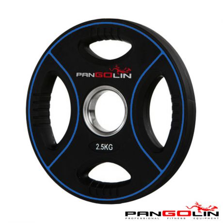 Диск олимпийский уретановыйd51мм Pangolin X-Line WP012PU 2,5кг черный с синими полосами