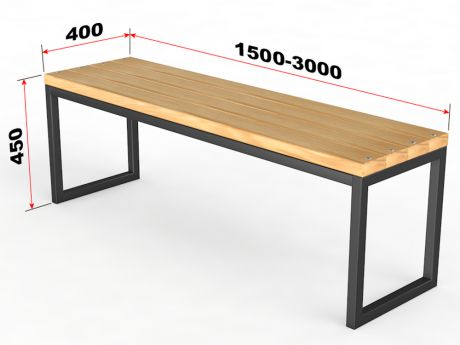 Уличная скамейка без спинки Прямоугольник Glav 14.6.200