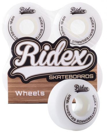 Комплект колес для скейтборда Ridex SB, 100А, 52x32мм, белый, 4 шт.