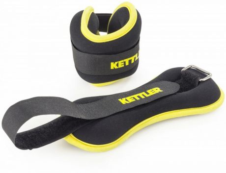 Утяжелители для рук Kettler Basic Wrist weights 2х1.0 кг черный/желтый