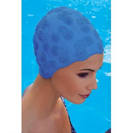 Шапочка для плавания Fashy Moulded Cap женская 3100-00-75 резина, голубая
