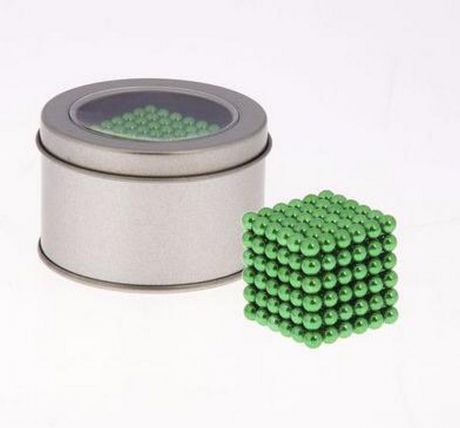 Антистресс магнит Неокуб 216 шариков d=0,5 см (зелёный)