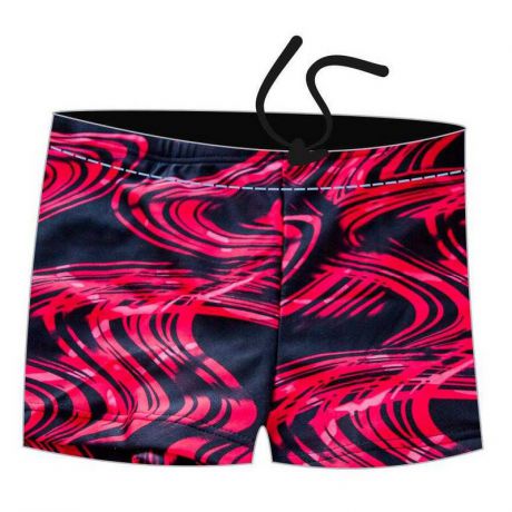 Плавки-шорты Atemi М2 14 мужские для бассейна, принт черный/красный