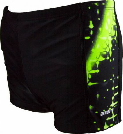 Плавки-шорты Atemi М8 37 мужские для бассейна, принт. вставки, черный/зеленый