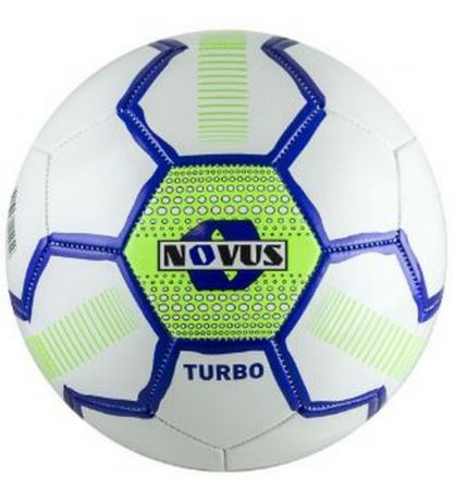 Мяч футбольный NovusTurbo PVC детский 330-350гр. бел/син/салат