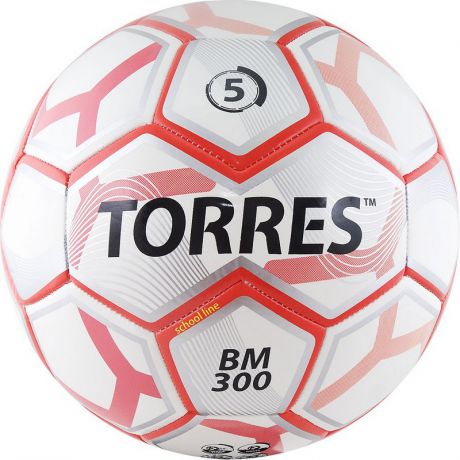 Мяч футбольный Torres BM 300 F30745, р.5, любительский, бело-серебристо-красный