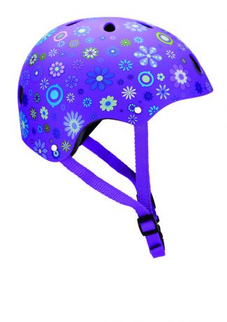 Шлем Globber Printed Helmet Junior Flowers purple