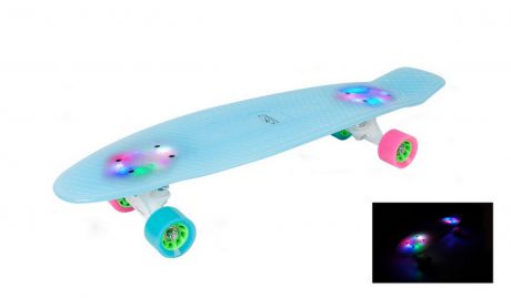 Скейтборд Hudora Skateboard Retro iceglow 27 с подсветкой