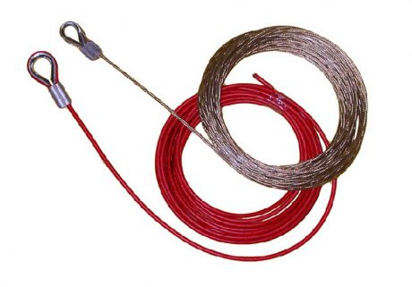 Трос для волейбольной сетки ФСИ нить 5,0 мм, металл в оплетке 15м, 5070-01 красный