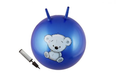 Мяч с двумя ручками + насос Body Form BF-CHBP02 D=65 см синий