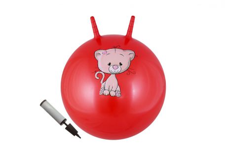 Мяч с двумя ручками + насос Body Form BF-CHBP02 D=65 см красный