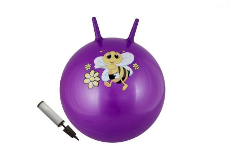 Мяч с двумя ручками + насос Body Form BF-CHBP02 D=65 см фиолетовый