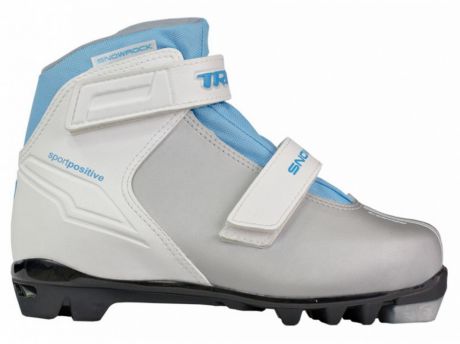 Ботинки лыжные Trek Snowrock NNN, серебристые лого голубой
