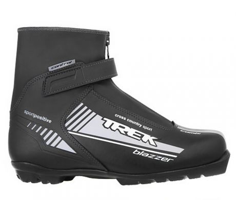 Ботинки лыжные Trek Blazzer Control NNN, черные лого серый