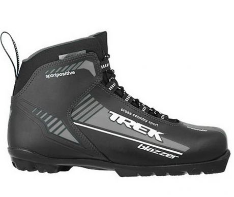 Ботинки лыжные Trek Blazzer NNN, черные лого серый