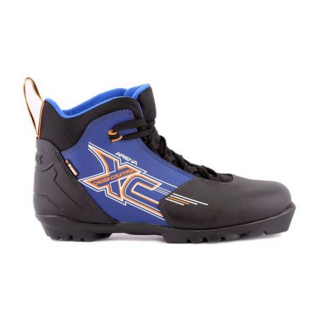 Ботинки лыжные Trek Арена NNN, черные лого синий