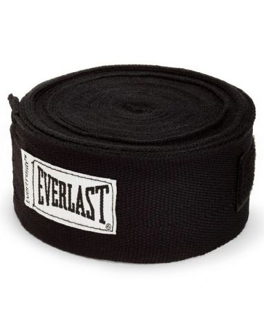 Бинт боксерский Everlast 4465BK, 2,5м, х/б, черный
