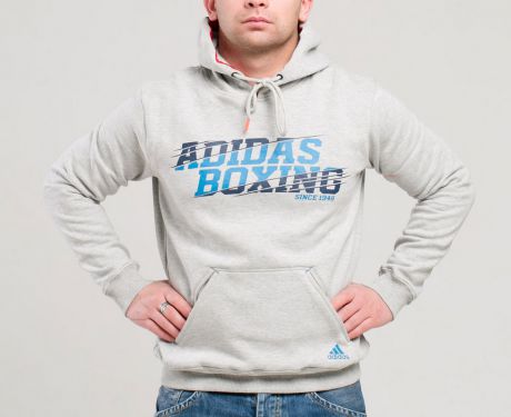 Толстовка с капюшоном Adidas Graphic Hoody Boxing серая adiSSH02