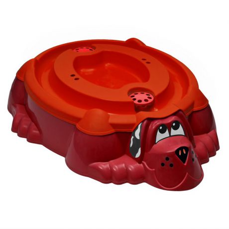 Песочница-бассейн PalPlay Собачка с крышкой 432 красный с красной крышкой