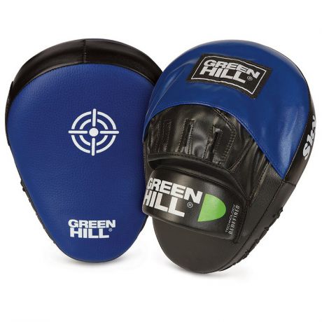 Лапы боксерские Green Hill Sky FM-5043, иск. кожа ПУ, изогнутые, черно-синие