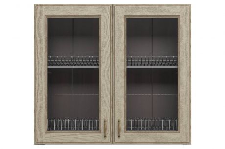 Эмилия шкаф навесной-сушка с 2 витринами