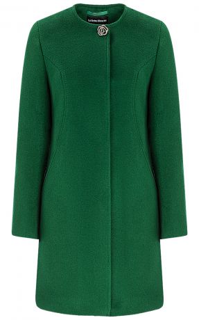 Зеленое полушерстяное пальто