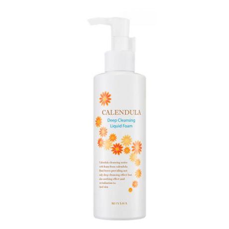 Глубоко очищающая жидкая пенка с экстрактом календулы Missha Calendula Deep Cleansing Liquid Foam