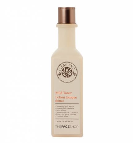 Тонер с маслом чайного дерева для жирной кожи The Face Shop Clean Face Mild Toner