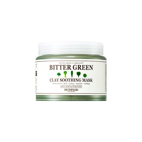 Успокаивающая маска для лица с растительным комплексом SKINFOOD Bitter Green Clay Soothing Mask