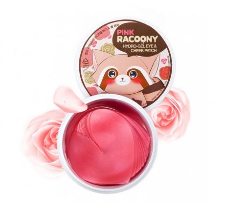 Гидрогелевые патчи для глаз и щёк с дамасской розой Secret Key Pink Racoony Hydro-Gel Eye and Cheek Patch