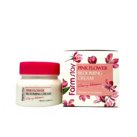 Крем для лица с экстрактом вишни Farmstay Pink Flower Blooming Cream Cherry Blossom
