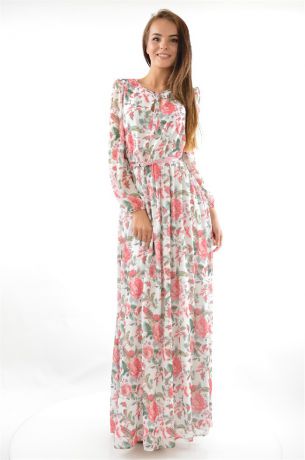 Платье шифоновое с цветочным принтом