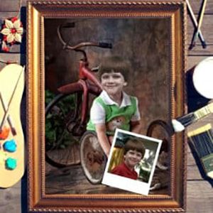 Портрет по фото *Мальчик с велосипедом*