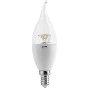 Gauss Лампа LED E14 6W 4100K Gauss Candle Tailed Crystal Clear диммируемая 1/10/50