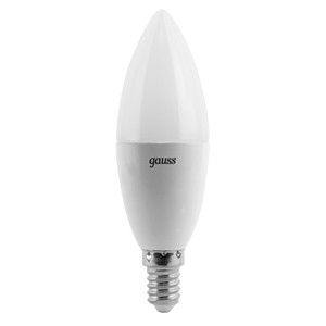 Gauss Лампа LED Candle E14 6.5W 100-240V 2700К 1/10/50 Gauss