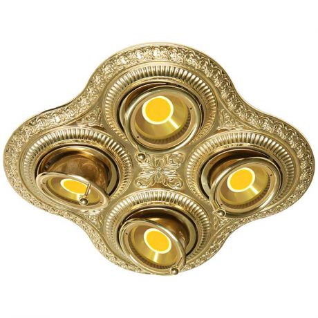 Fede FD1016SOB Поворотный точечный светильник из латуни на 4 лампы, блестящее золото