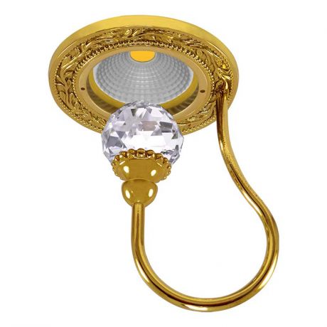 Fede FD1034CLOB Круглый точечный светильник из латуни с крупным кристаллом, bright gold
