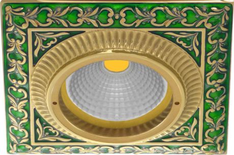 Fede FD1005VEEN Квадратный встраиваемый точечный светильник из латуни, emerald green