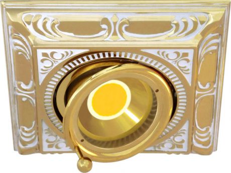 Fede FD1024COP Квадратный встраиваемый, поворотный светильник (одиночный), золото с белой патиной