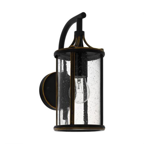 EGLO Уличный светильник настенный APIMARE, 1х60W (E27), L140, H310, гальван. сталь, черный/стекло с капл