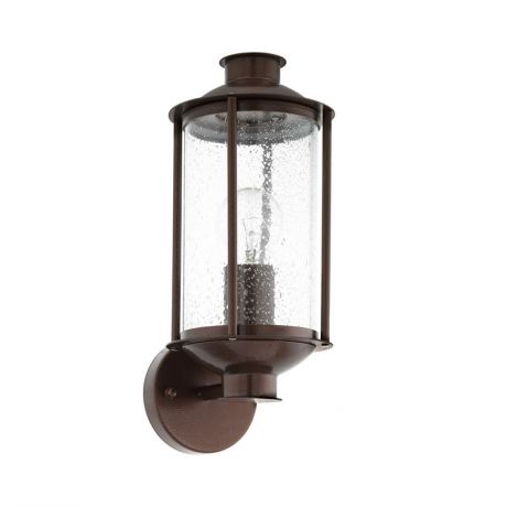 EGLO Уличный светильник настенный MAMURRA, 1х60W (E27), L150, H345, гальван. сталь, черный/стекло с капл