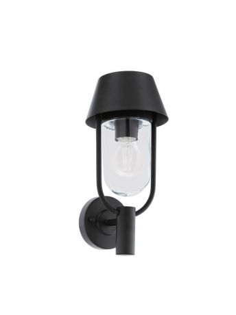 EGLO Уличный светильник настенный FACUNDA, 1х60W (E27), L165, H355, гальван. сталь, черный/стекло, прозр