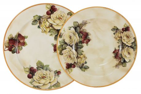 LCS Набор тарелок: суповая + обеденная Роза и малина