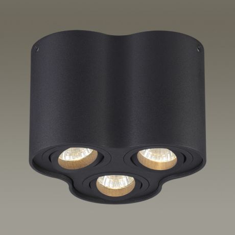 Odeon Light 3565/3C ODL18 115 черный Потолочный накладной светильник IP20 GU10 3*50W 220V PILLARON
