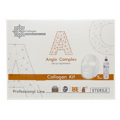 Набор Angio Complex аппликаторы для лица 5 шт и спрей 150 мл (Meso collagen, Collagen Kit)