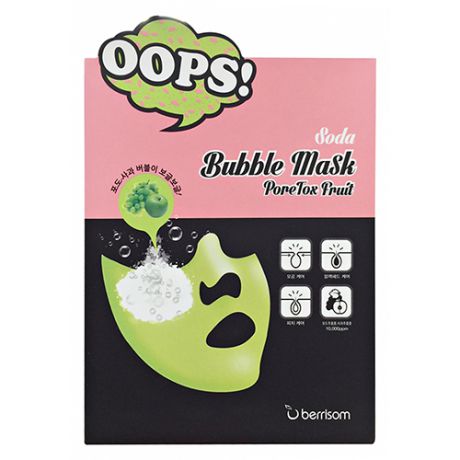 Очищающая поры маска Soda Bubble Mask PoreTox Fruit 18 мл (Berrisom, Bubble Mask)