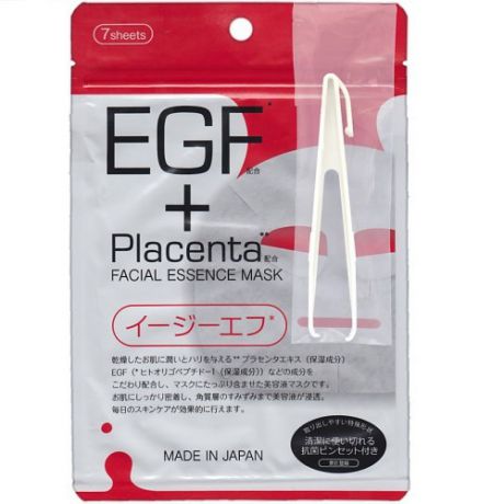 Japan Gals Маска с плацентой и EGF фактором Facial Essence Mask 7 шт (Japan Gals, Facial Essence)