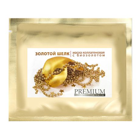 Маска коллагеновая Золотой шелк с биозолотом, 1 шт (Premium, Intensive)