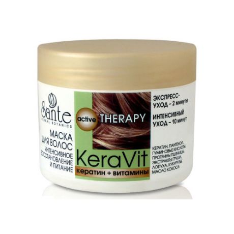 Маска для волос интенсивного восстановления и питания Keravit 300 мл (Санте, Средства для волос)